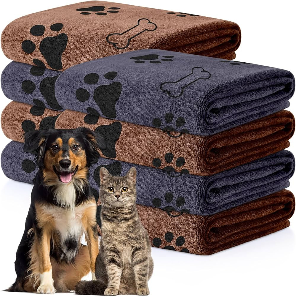 Chumia 8 Pcs Dog Towels for Drying Dogs Cats Pet Towels Bulk Puppy Microfiber Quick Drying Paw Ba... | Amazon (US)