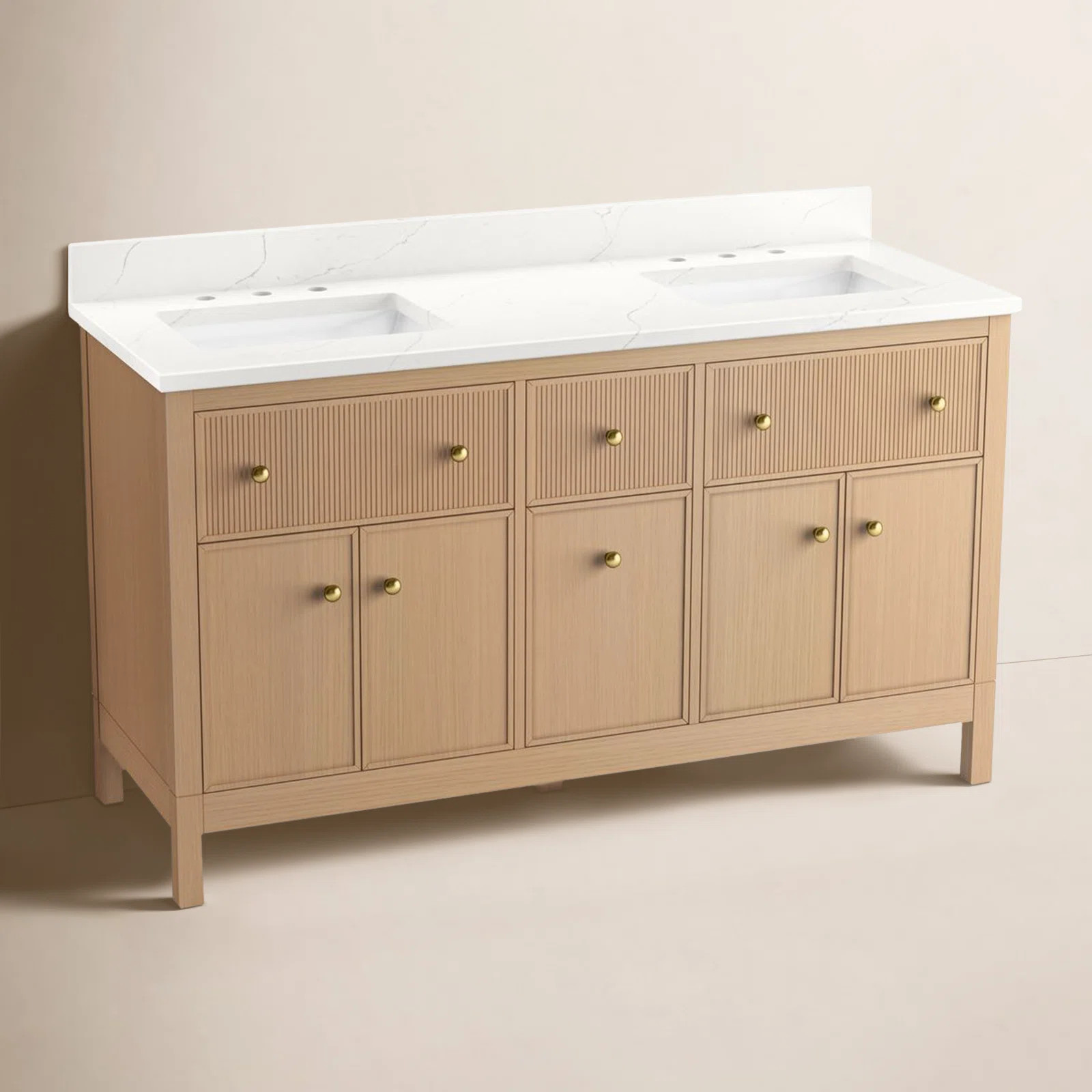 Malin By Studio McGee 72 in. Bathroom Vanity Cabinet With Sinks And Quartz Top | Wayfair North America