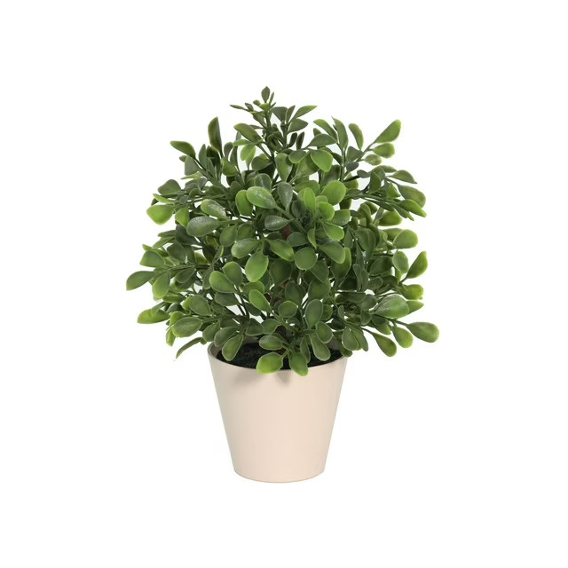 Mainstays 9" Artificial Boxwood Plant in Tan Planter Pot | Walmart (US)