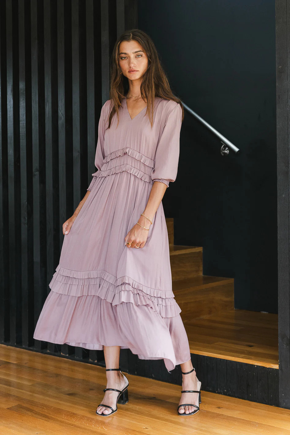 PREORDER - Willa Sleeved Ruffle Dress in Lavender | Böhme US