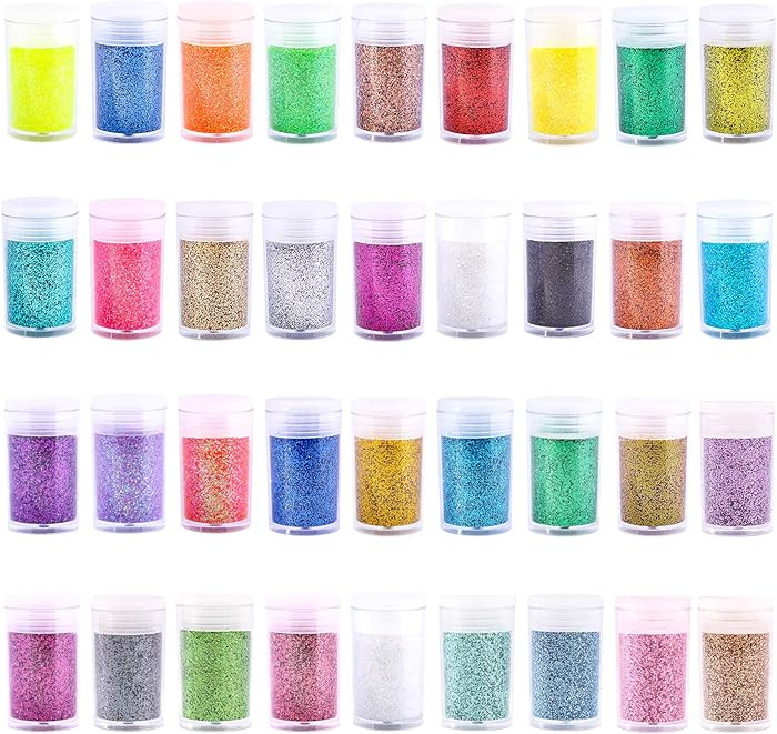 Extra Fine Glitter, Set of 36 Colors Nail Arts Cosmetic Glitter, Resin Crafts Loose Glitter Powde... | Amazon (CA)