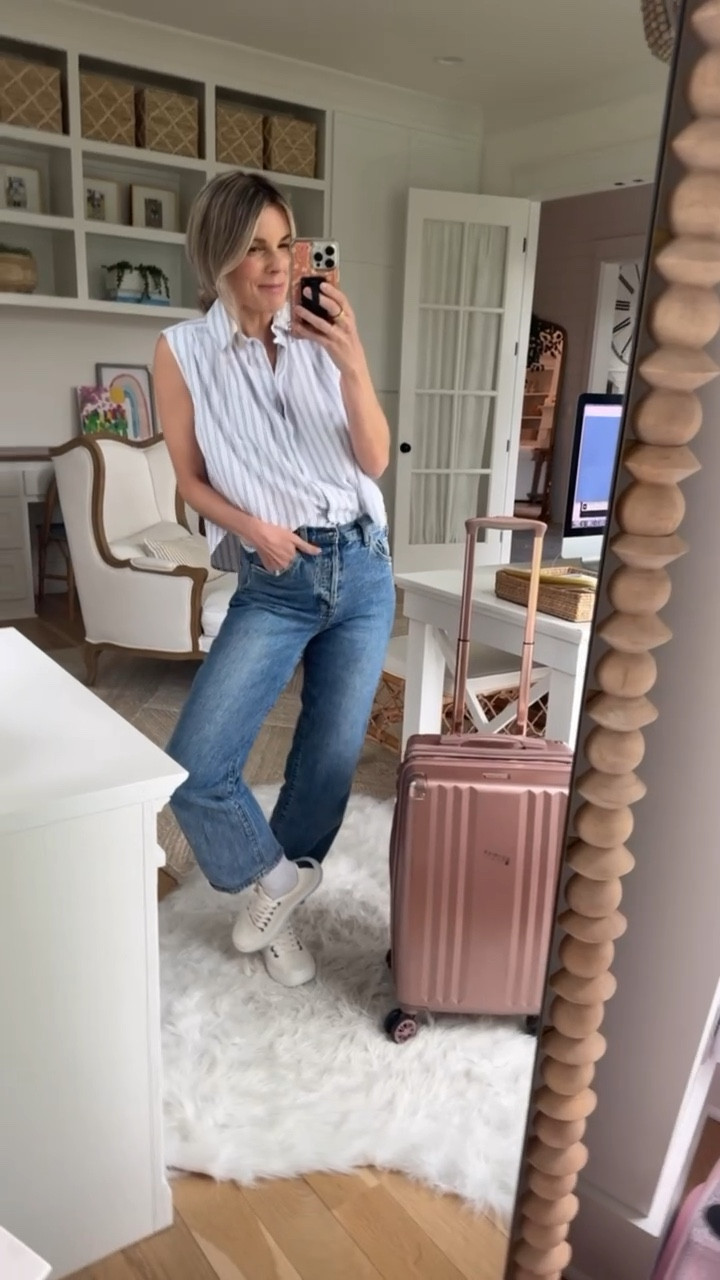 Airport / travel outfit! You guys will love this top. Super cute, comfy and wearing size small. My luggage is also on sale for 15% off for Mother’s Day - such a steal.

I’ll also link the other outfits I packed for this trip below! 

#LTKFindsUnder50 #LTKItBag #LTKTravel