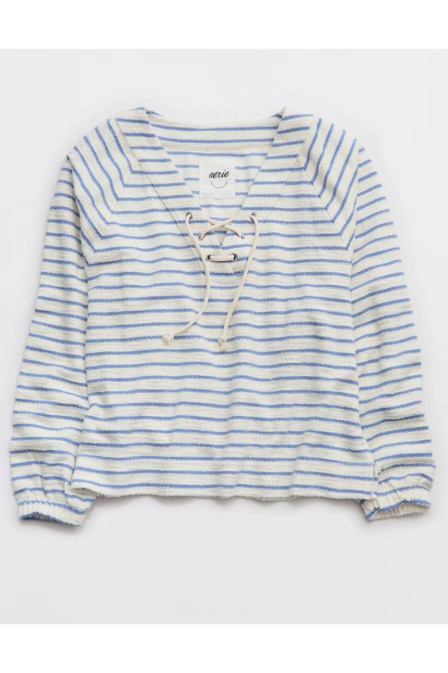 Aerie Lace Up Sweatshirt Women's Soft Muslin XXS | American Eagle Outfitters (US & CA)