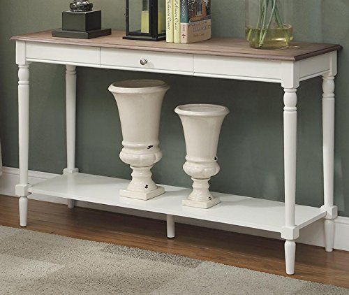 Convenience Concepts French Country Console Table with Drawer and Shelf, Driftwood / White | Amazon (US)