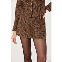ASTR the Label | Kyleigh Plaid Tweed Mini Skirt in Rust brown | Size M | ASTR The Label (US)