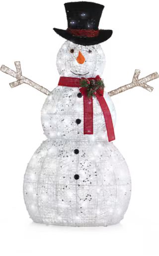 CANVASCANVAS Pre-lit Arctic White Snowman Christmas Decorations, 200 Mini LED Lights, 5-ft#151-31... | Canadian Tire