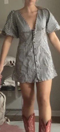 MISSGUIDED Puff Sleeve Button Down Mini Dress Gingham Print Sweetheart Neckline Cottage Core Prai... | SHEIN