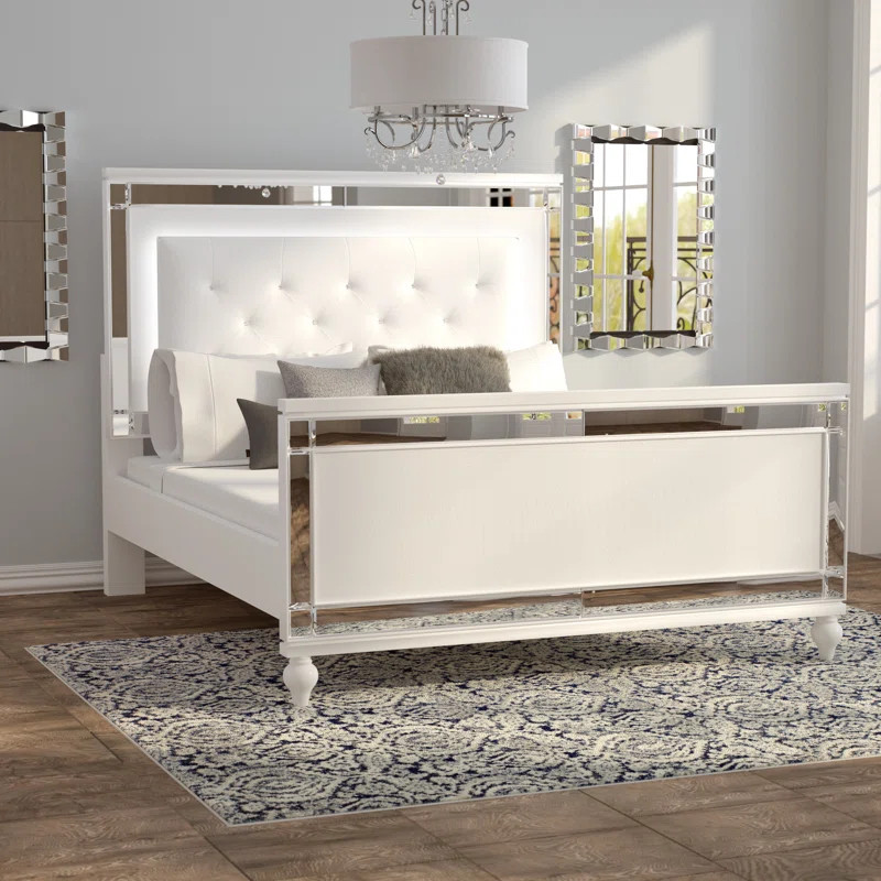 Tamas Tufted Solid Wood and Upholstered Low Profile Standard Bed | Wayfair Professional