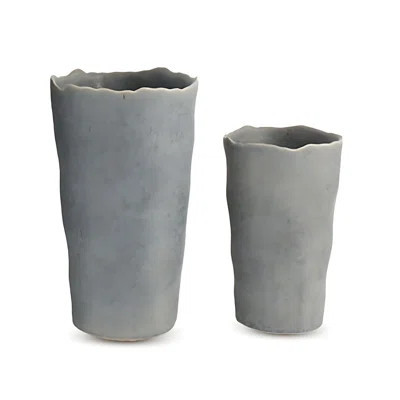 Gray Ceramic Cylinder Vase Set | Wayfair North America