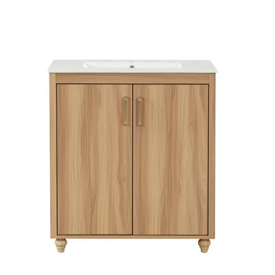 FONTOI Bathroom Vanity 30 Inch Vanity Cabinet with Sink and Drawer Storage for Bathroom, Brown, 30"*18.3"*34.4" | Target