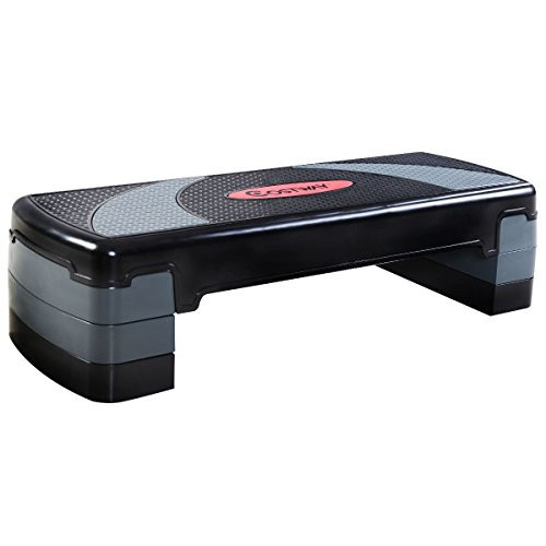 COSTWAY Fitness 31'' Adjustable Aerobic Stepper, Fitness Platform with Non-Slip Surface, Exercise Stepper with 4"-6"-8" Risers, PP Material Workout Equipment for Gym, Home and Office | Amazon (US)