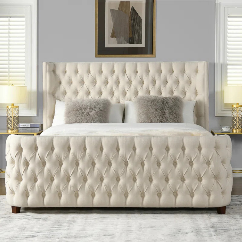 Currier Upholstered Wingback Bed | Wayfair North America