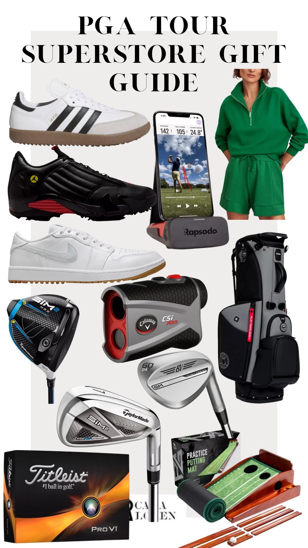 A gift guide for the golf lovers in your life. @pgatoursuperstore is the perfect place to get all things golf and you can get a $10 holiday bonus card December 2nd-14th when you sign up to be a players club member (free) and buy a $100 gift card  #PGATSS #PGATOURSuperstore