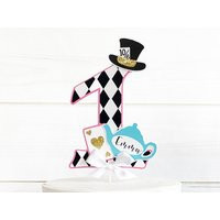 Alice in Onderland Cake Topper, Wonderland Decoration, First Birthday Smash Prop, Pink & Gold Personalized Topper | Etsy (US)