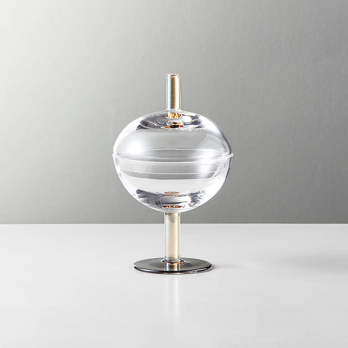 Gianna Modern Glass Candy Dish with Lid + Reviews | CB2 | CB2