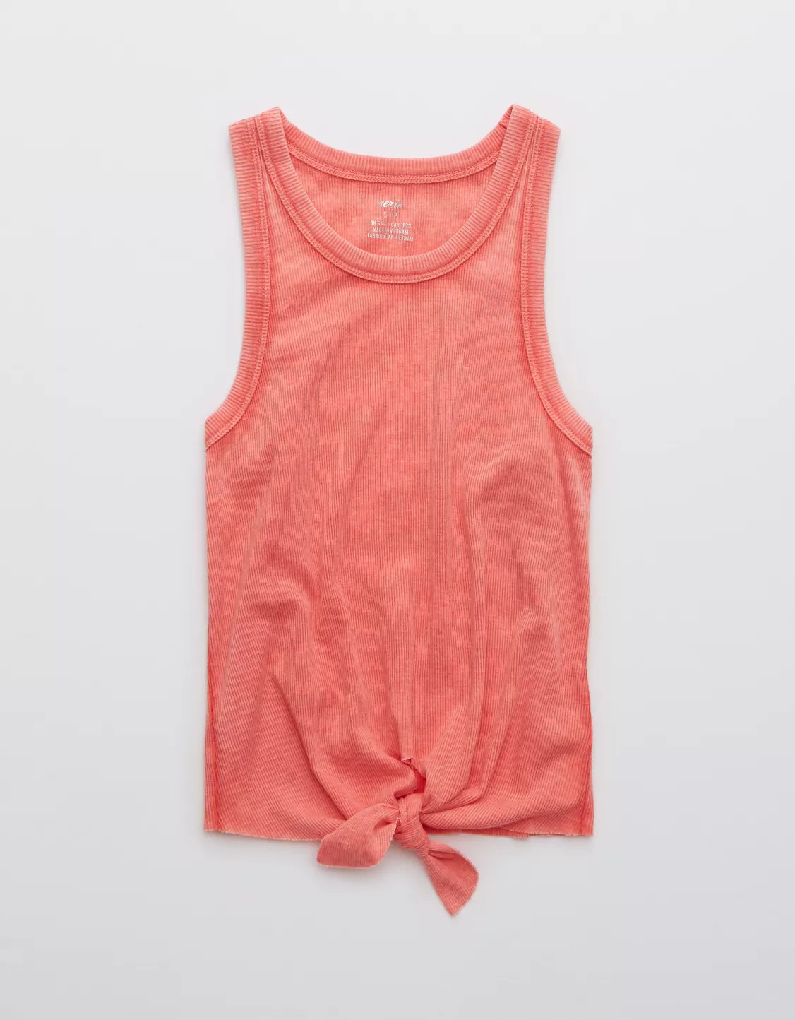Aerie Ribbed Tie Front High Neck Tank Top | American Eagle Outfitters (US & CA)