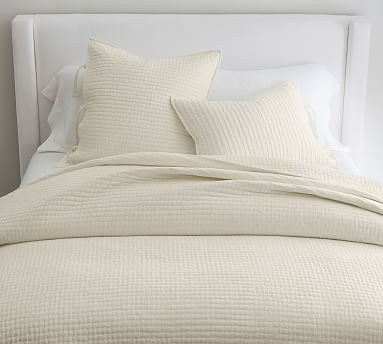 Pick-Stitch Handcrafted Cotton Linen Quilted Sham | Pottery Barn (US)
