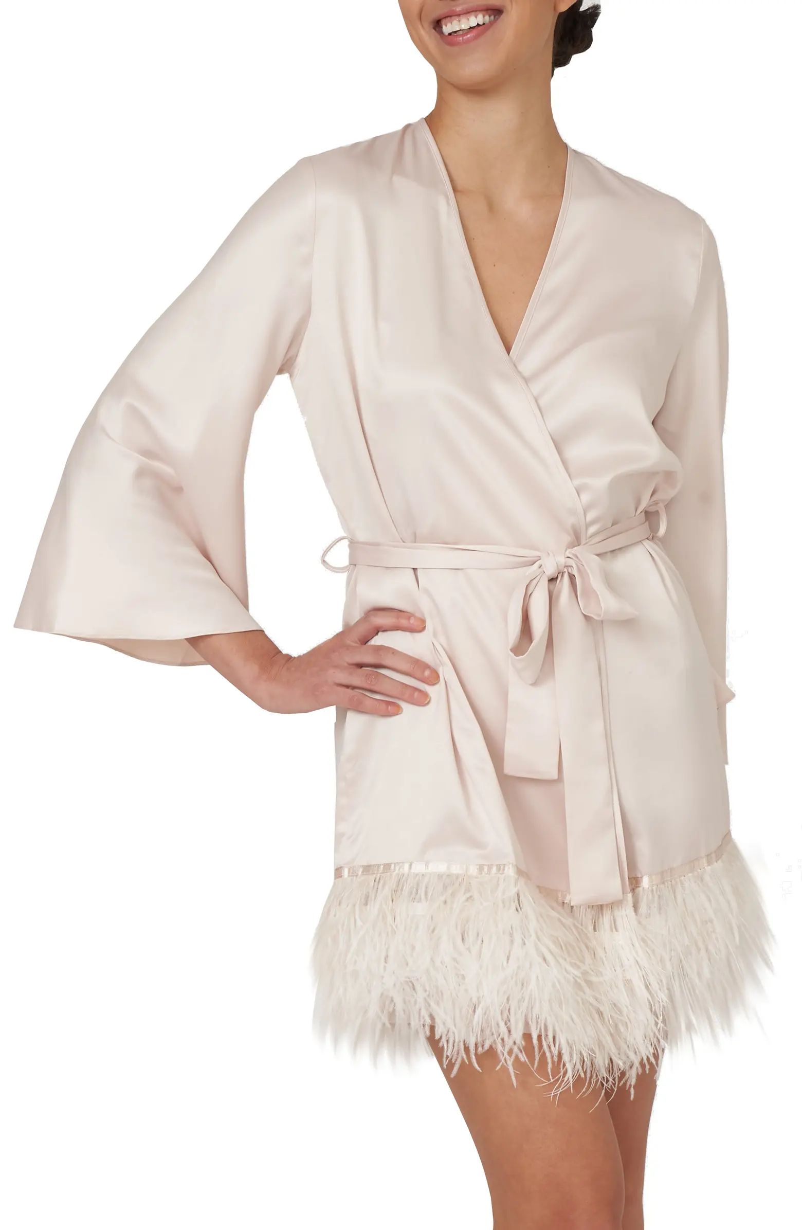 Swan Charmeuse & Ostrich Feather Wrap | Nordstrom