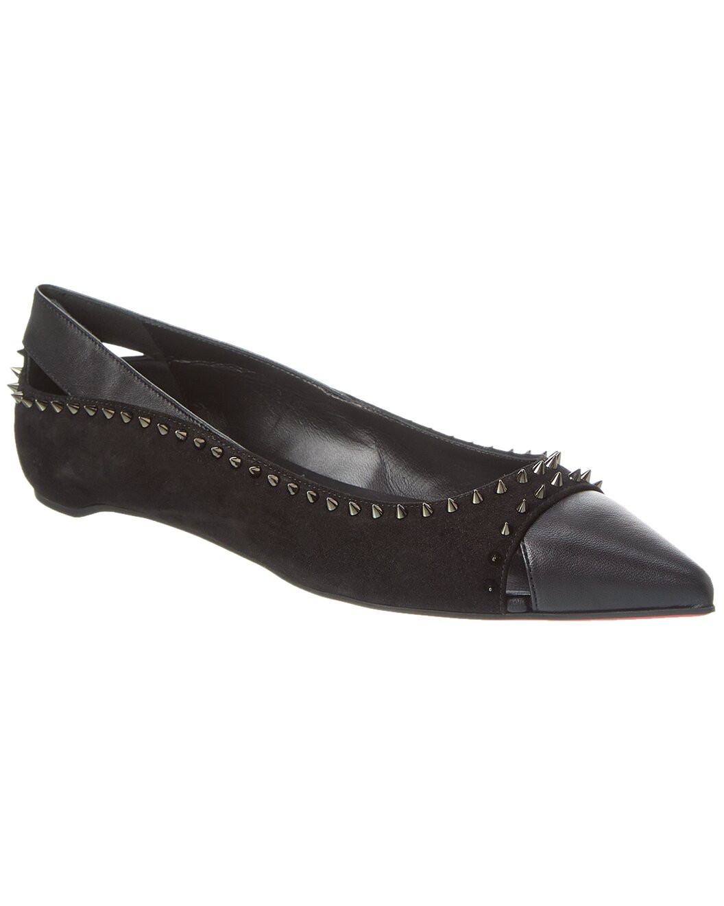 Duvettina Spikes Suede & Leather Flat | Gilt & Gilt City