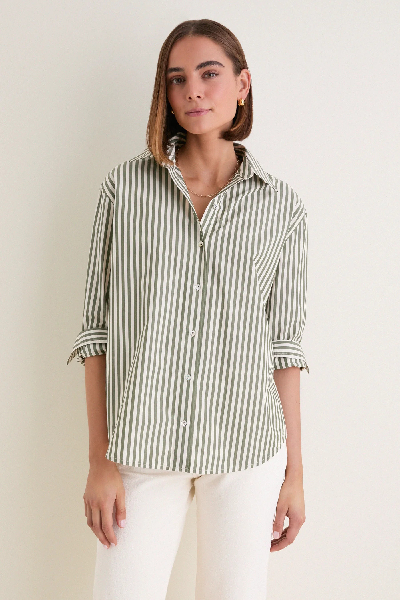 Jardin Stripe Cotton Poplin Nadine Button Down | Tuckernuck (US)