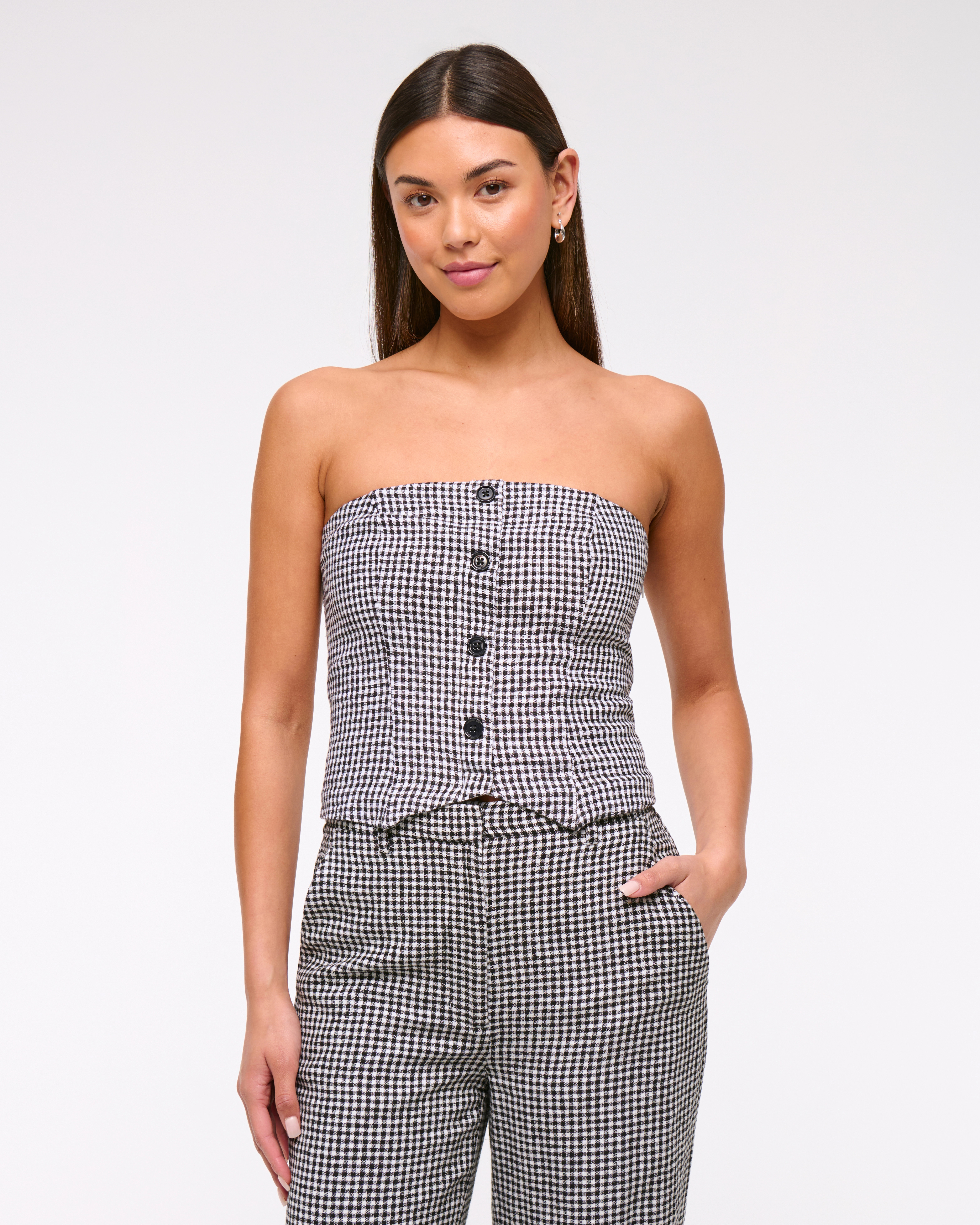 Strapless Cropped Vest Top | Abercrombie & Fitch (US)