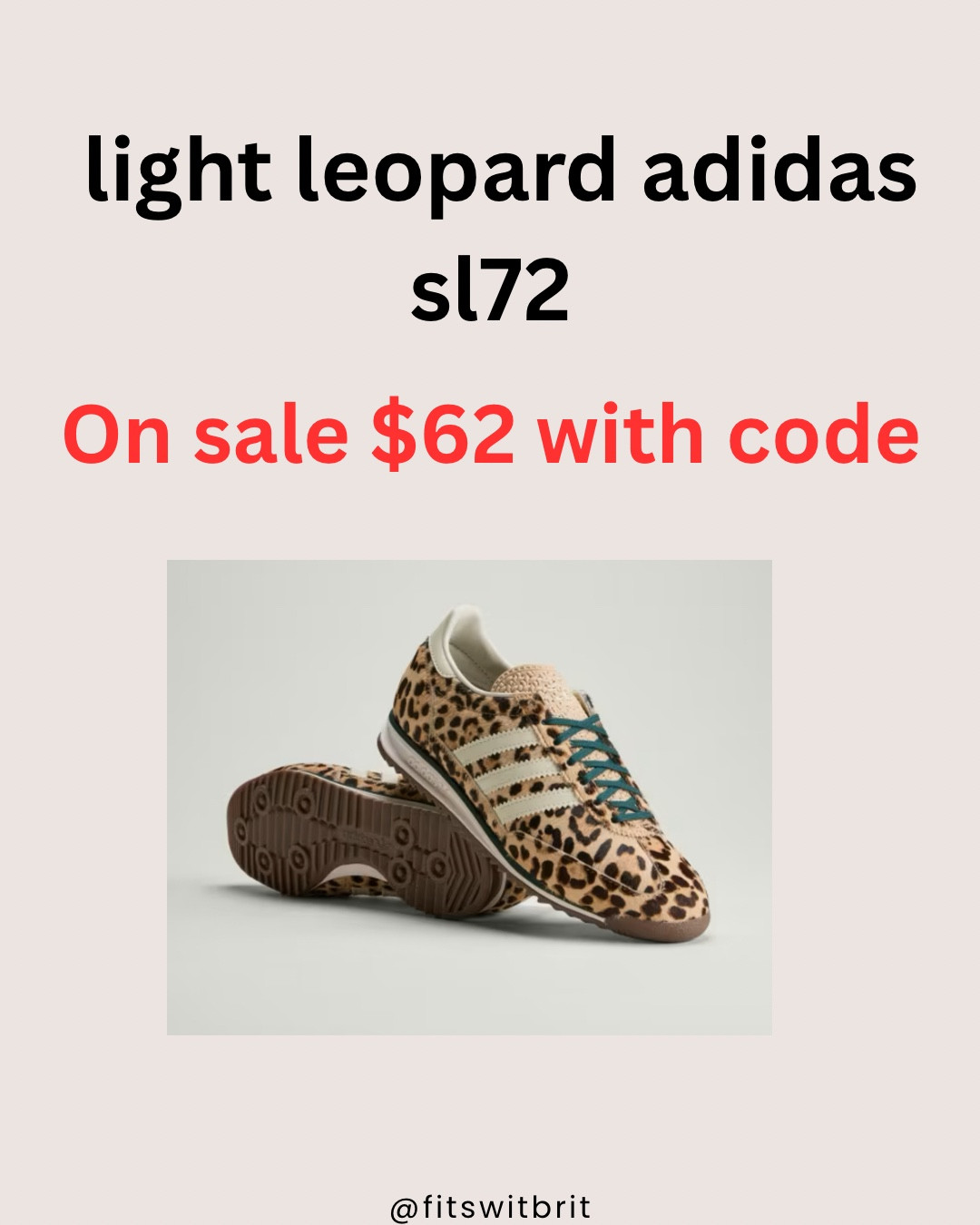 Light leopard adidas sl72 on sale with code: SPORT

#LTKSaleAlert