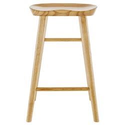 Umika Mid Century Modern Natural Elm Wood Backless Counter Stool | Kathy Kuo Home