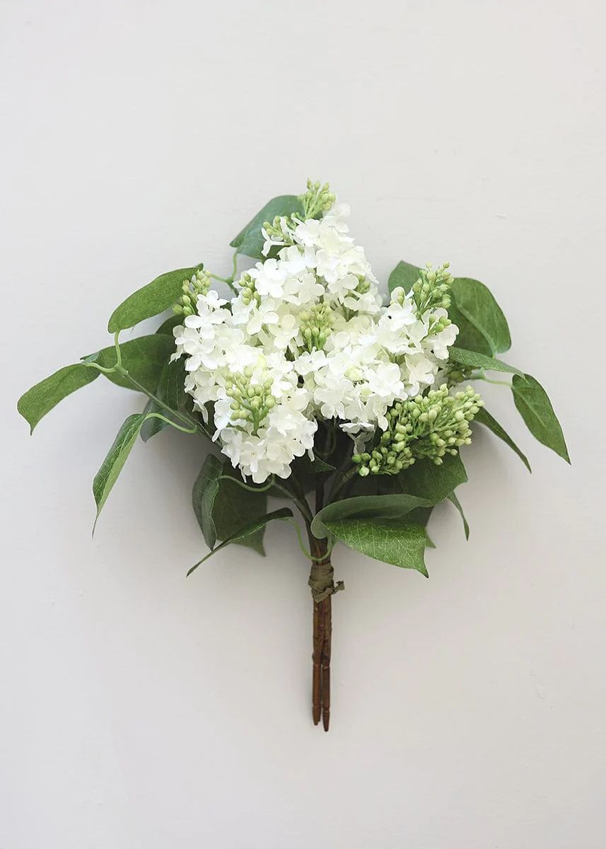 White Lilac Flower Bouquet | Artificial Wedding Flowers | Afloral.com | Afloral