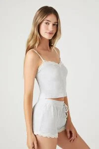 Lace-Trim Cami & Shorts Pajama Set | Forever 21 (US)