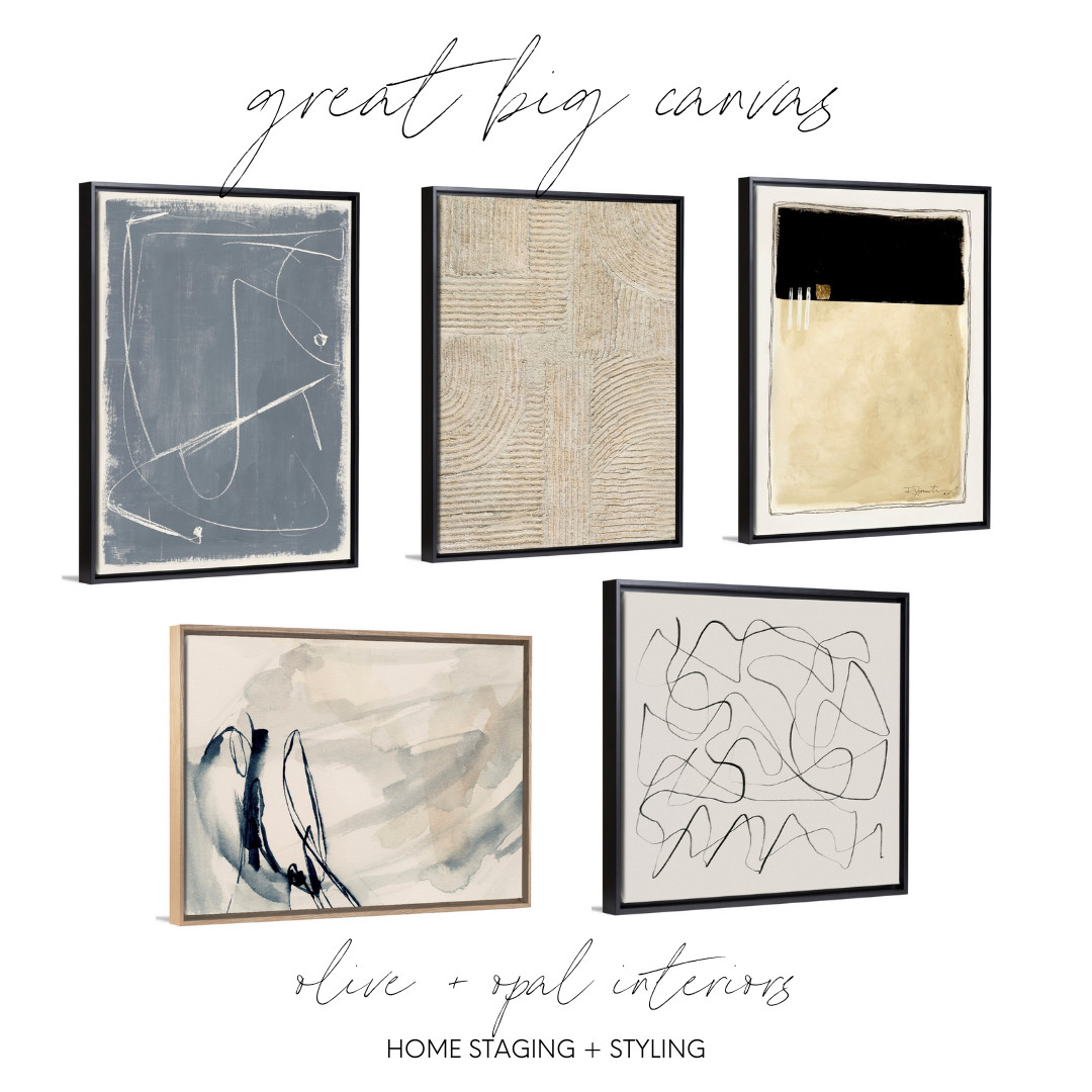 #greatbigcanvas is a great, affordable stop for oversized framed art. We love the look at the these modern, minimalist framed canvas pieces. 

 #LTKHome #LTKStyleTip