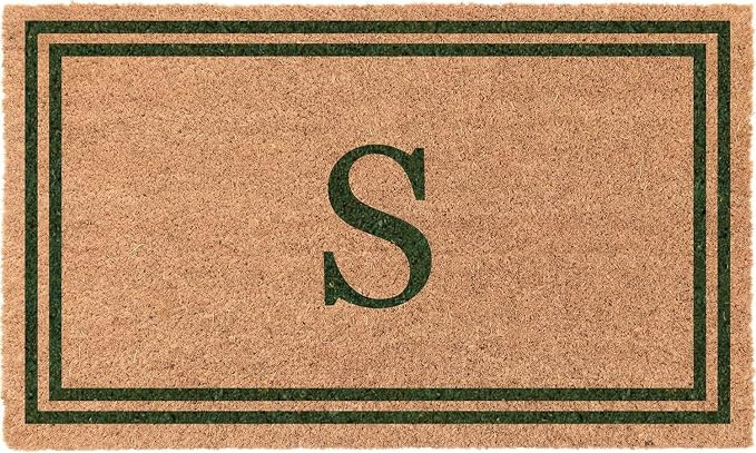 COCO MATS 'N MORE Monogrammed Coir Outdoor Mat | 22" x 36" | Double Border | Amazon (US)