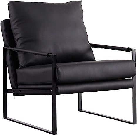 ZXQC Leisure Single Sofa Chair, Living Room Metal Armchair, Soft Leather, Waterproof and Wear-Res... | Amazon (US)