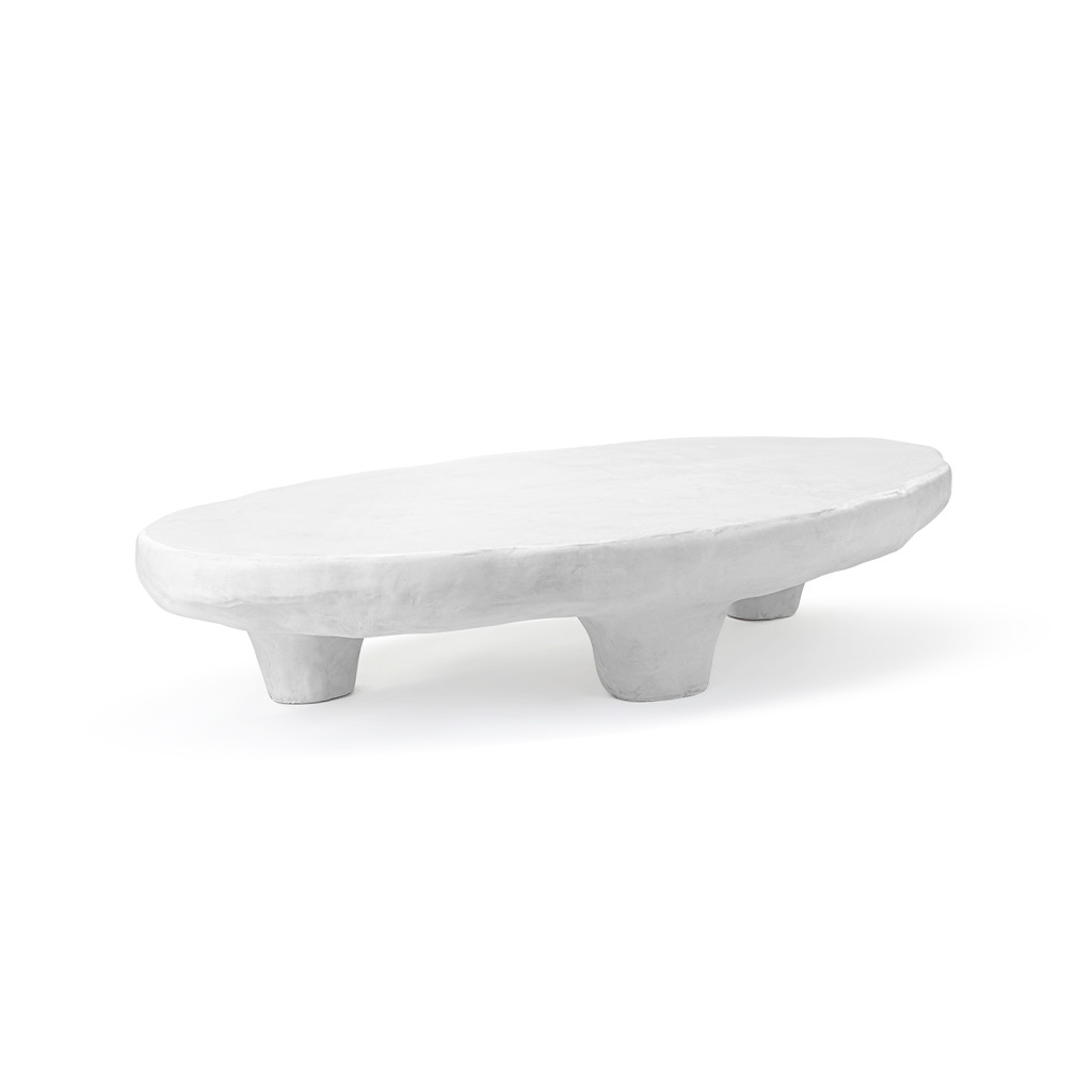 Isla Modern Organic Shaped Tripod Low Concrete Coffee Table | Eternity Modern