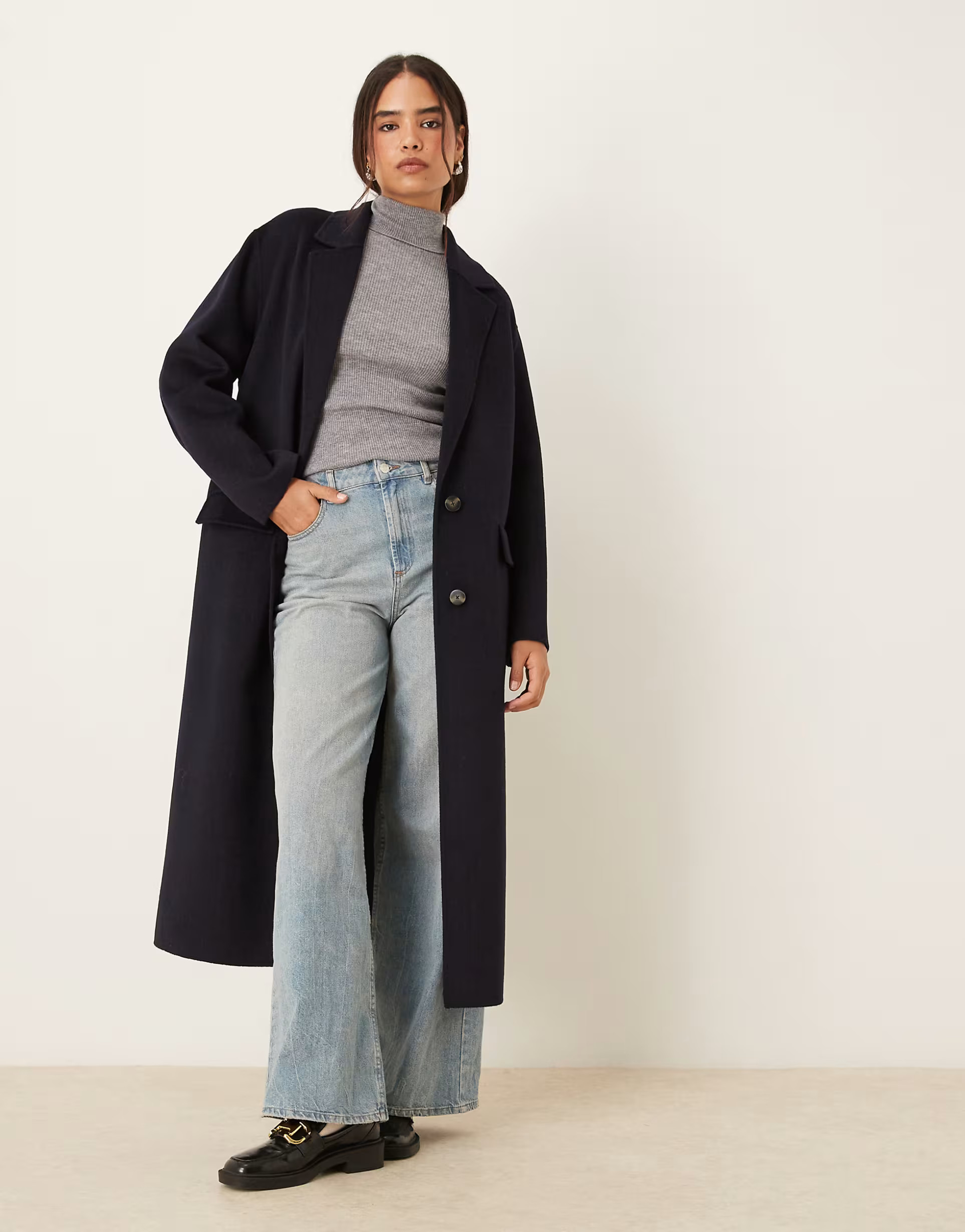 Mango wool mix tailored jacket in navy | ASOS (Global)