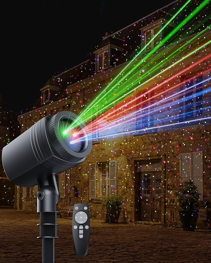 Christmas Laser Lights Outdoor, RGB (Red, Green, Blue) Light Projector with RF Remote and Timer f... | Amazon (US)