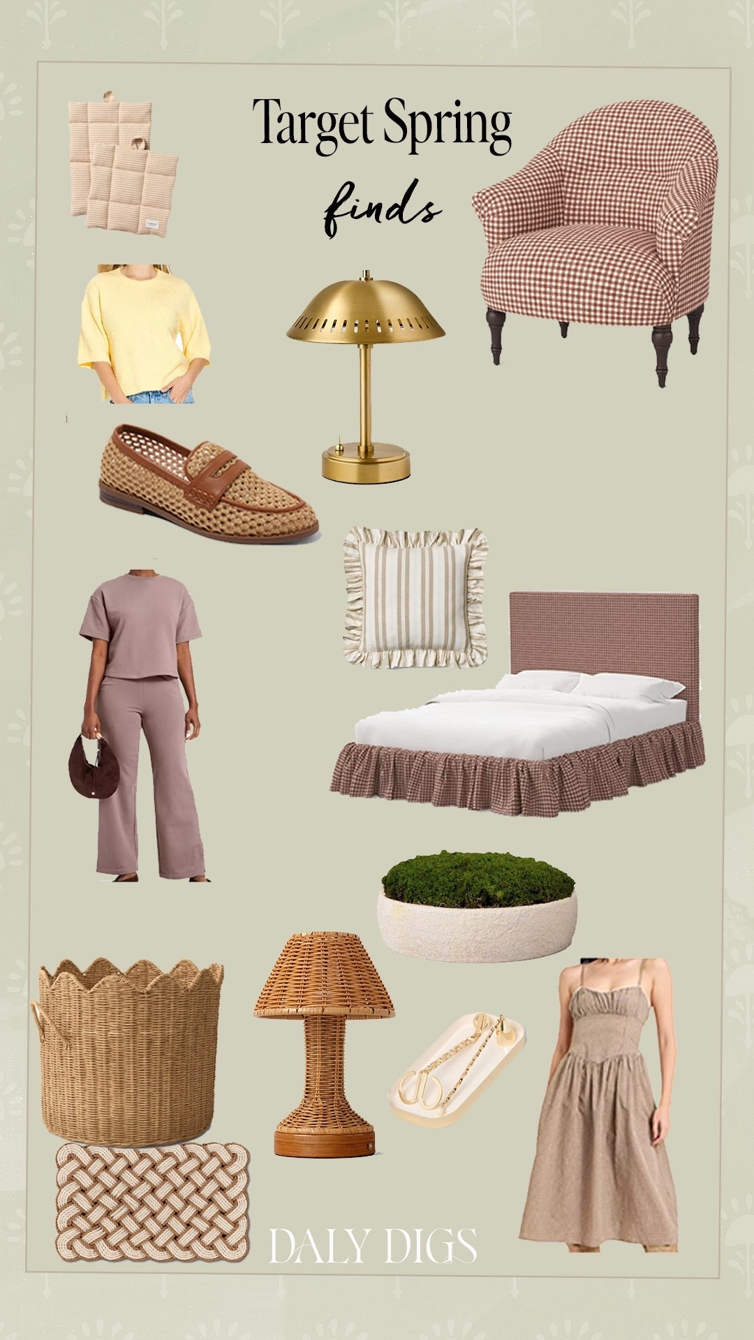 New spring finds at Target 🎯 
Gingham dress, gingham ruffle bed, woven loafers, battery operated table lamps and so much more. #targetspringfinds #targethomefinds