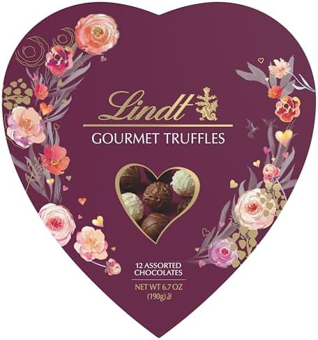 Lindt Valentine's Gourmet Truffles Assorted Chocolate Candy Heart, 6.7 oz. | Amazon (US)