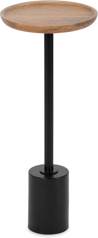 Kate and Laurel Xyler Round Wood and Metal Drink Table, 10 x 10 x 24, Natural Brown Wood and Blac... | Amazon (US)