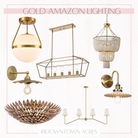 Gold fixtures, brass lighting, gold lighting, brass light, gold light, gold chandelier 

#LTKhome #LTKunder100 #LTKstyletip