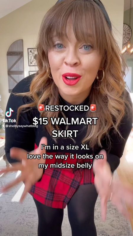 $15 Walmart skirt! Comes in 4 prints. I’m in a a size XL. 

#LTKSeasonal #LTKHoliday #LTKunder50