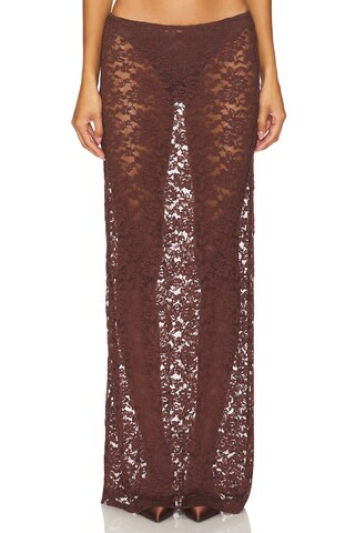 Black Swan Lace Maxi in Chocolate | Revolve Clothing (Global)