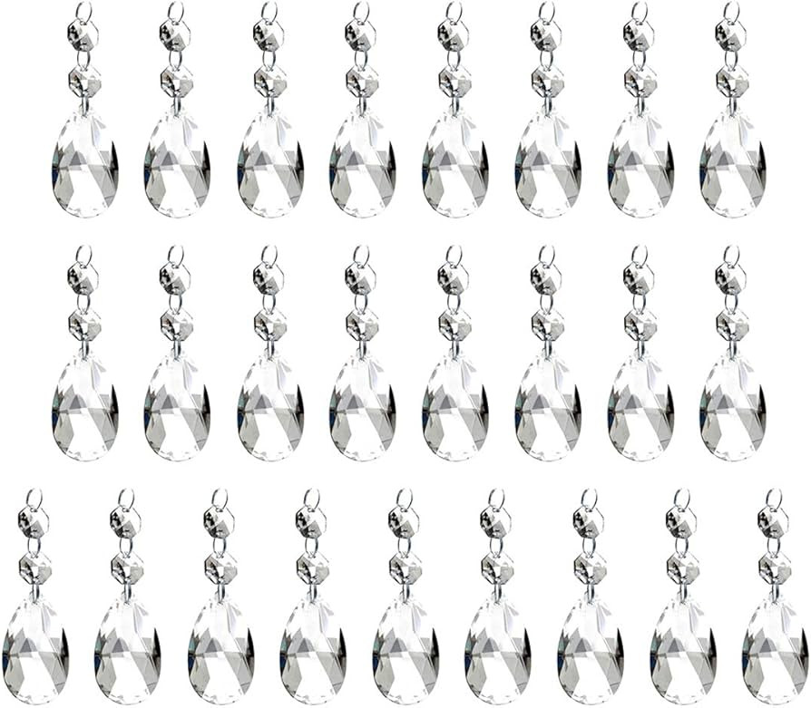 Foraineam Pack of 25 Chandelier Crystals 2 Inch (50mm) Clear Teardrop Chandelier Crystal Pendants... | Amazon (US)