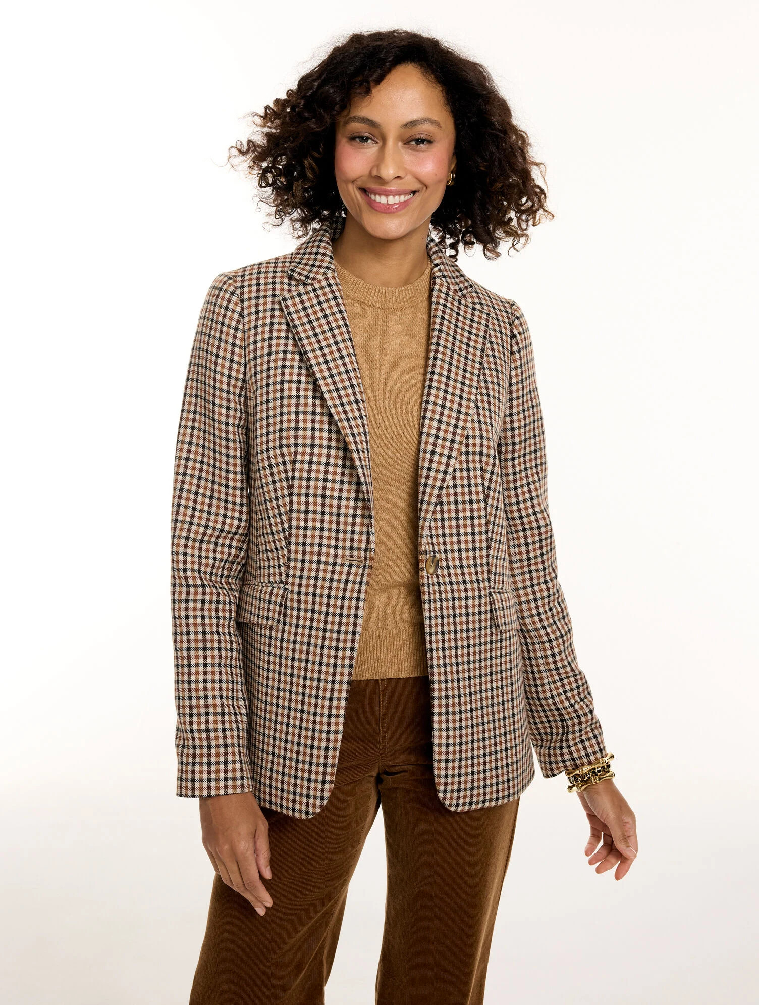 Tattersall Single Button Blazer | Talbots