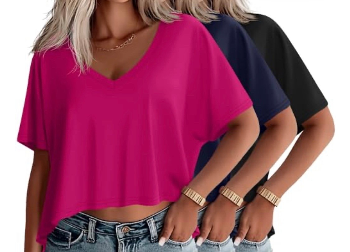 The perfect Tee!  😉Cropped and boxy V Neck tees.  3 Pack

#LTKootd #LTKgrwm #LTKSaleAlert