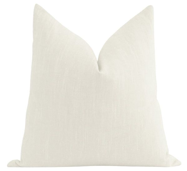 Solid Creamy Ivory Linen Pillow | Land of Pillows