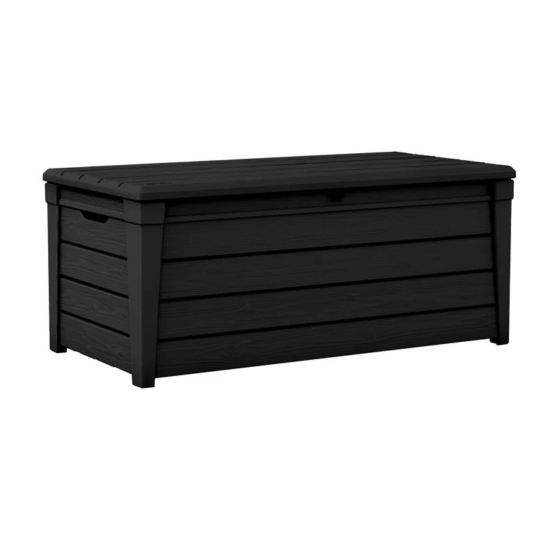 Keter Brightwood 120 Gallon Large Durable Resin Outdoor Storage Deck Box For Furniture and Suppli... | Wayfair North America