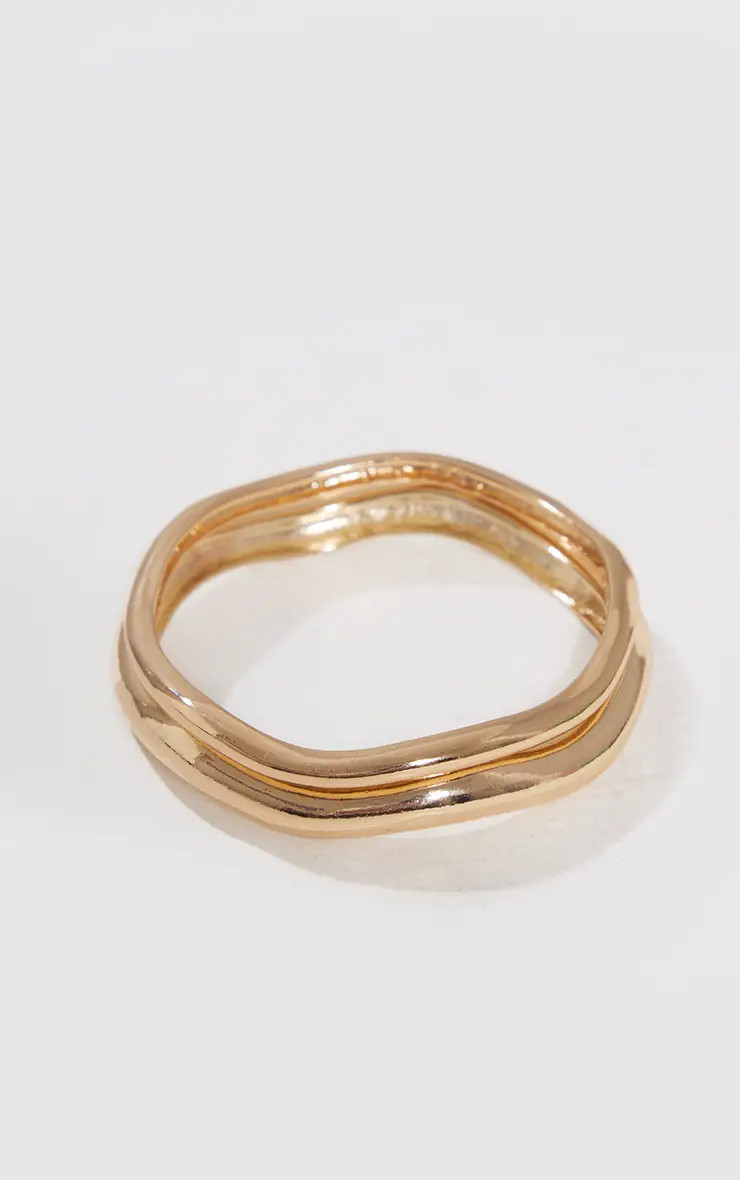 Gold Simple Multipack Bangles | PrettyLittleThing UK