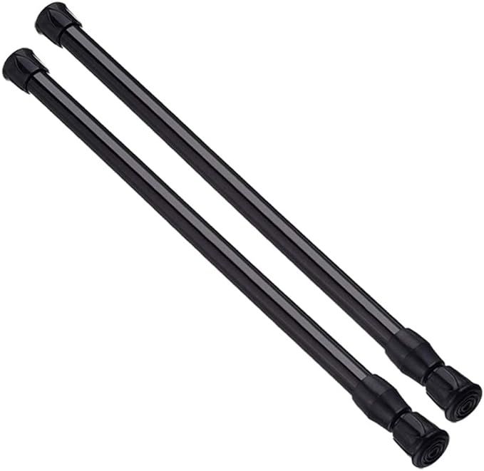 AIZESI 2PCS Tension Rod Tier Window Short Curtain Rod,16 to 28inch,black,small Short Expandable S... | Amazon (US)