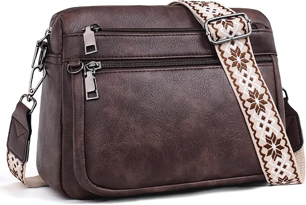 Crossbody Purses for Women Trendy,Vegan Leather Crossbody Bags,Cell Phone Camera Shoulder Handbag... | Amazon (US)