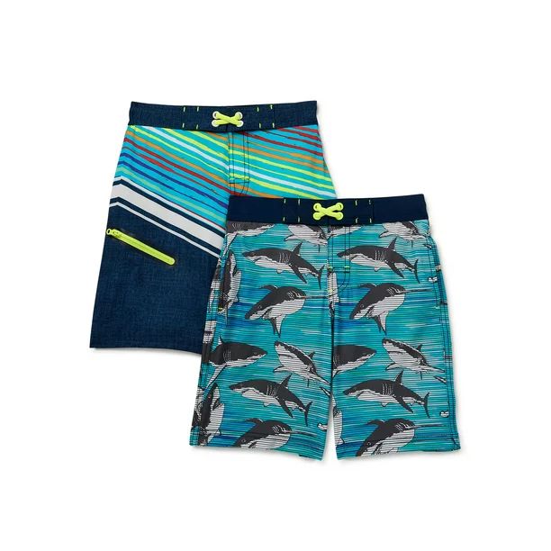 Wonder Nation Boys' Quick Dry Swim Trunks with UPF 50 +, Sizes 4-18 & Husky | Walmart (US)